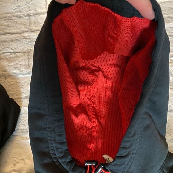 Russell men M fu zip hooded jacket w/front pockets grey black red - Picture 6 of 10